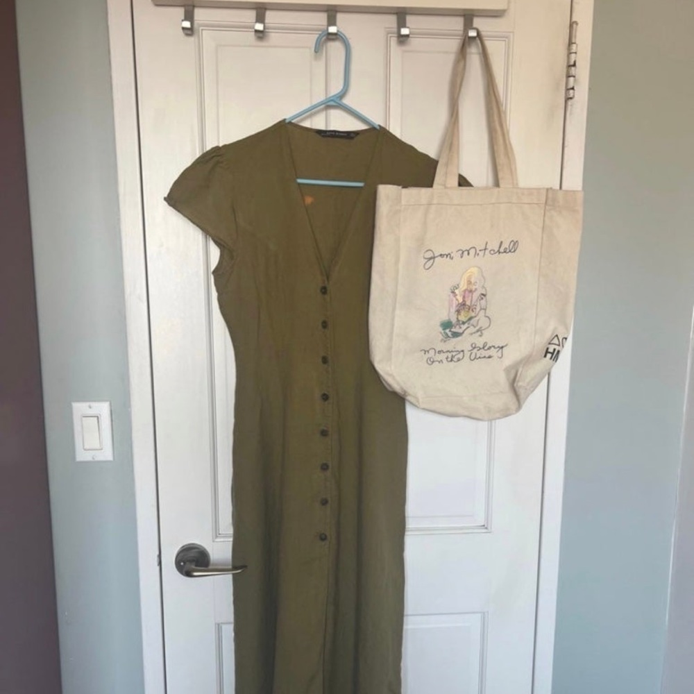 All linen Zara women maxi dress